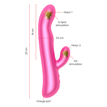Vibratore Rabbit Rotation Pink con App - Stimolazione Doppia
